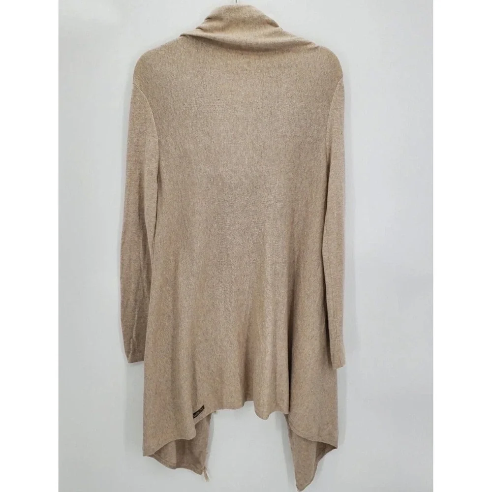 Matilda Jane Come On Over Tan Cardigan Sweater Knot Fringe‎ Button Detail Size M